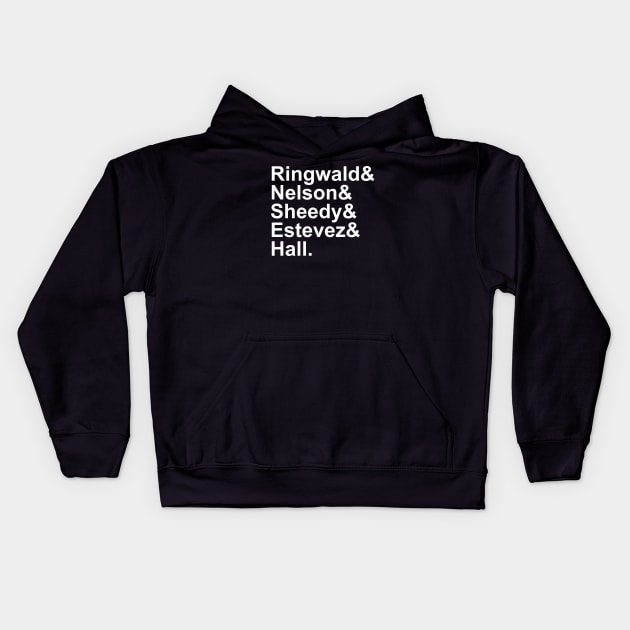 Breakfast Club Names Kids Hoodie by @johnnehill